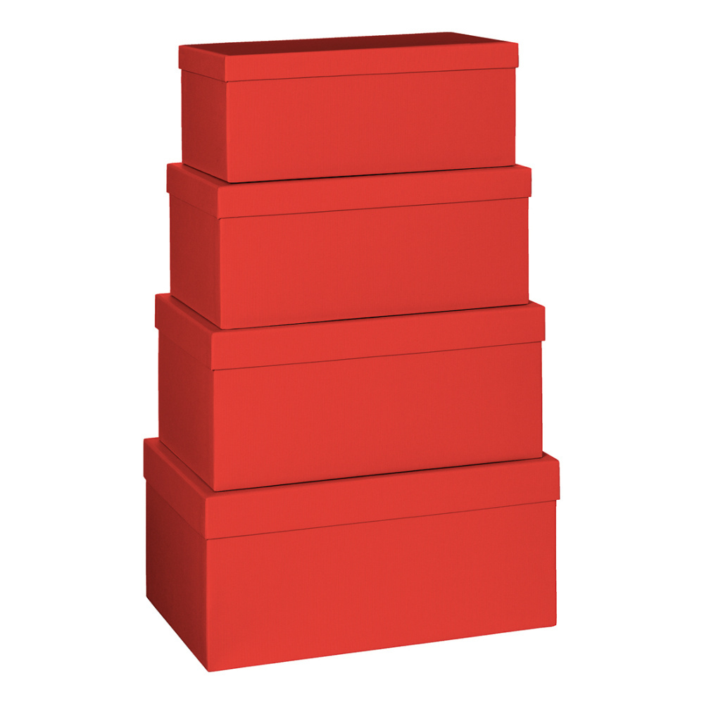 Geschenkboxen 4er Set „One Colour“ rot