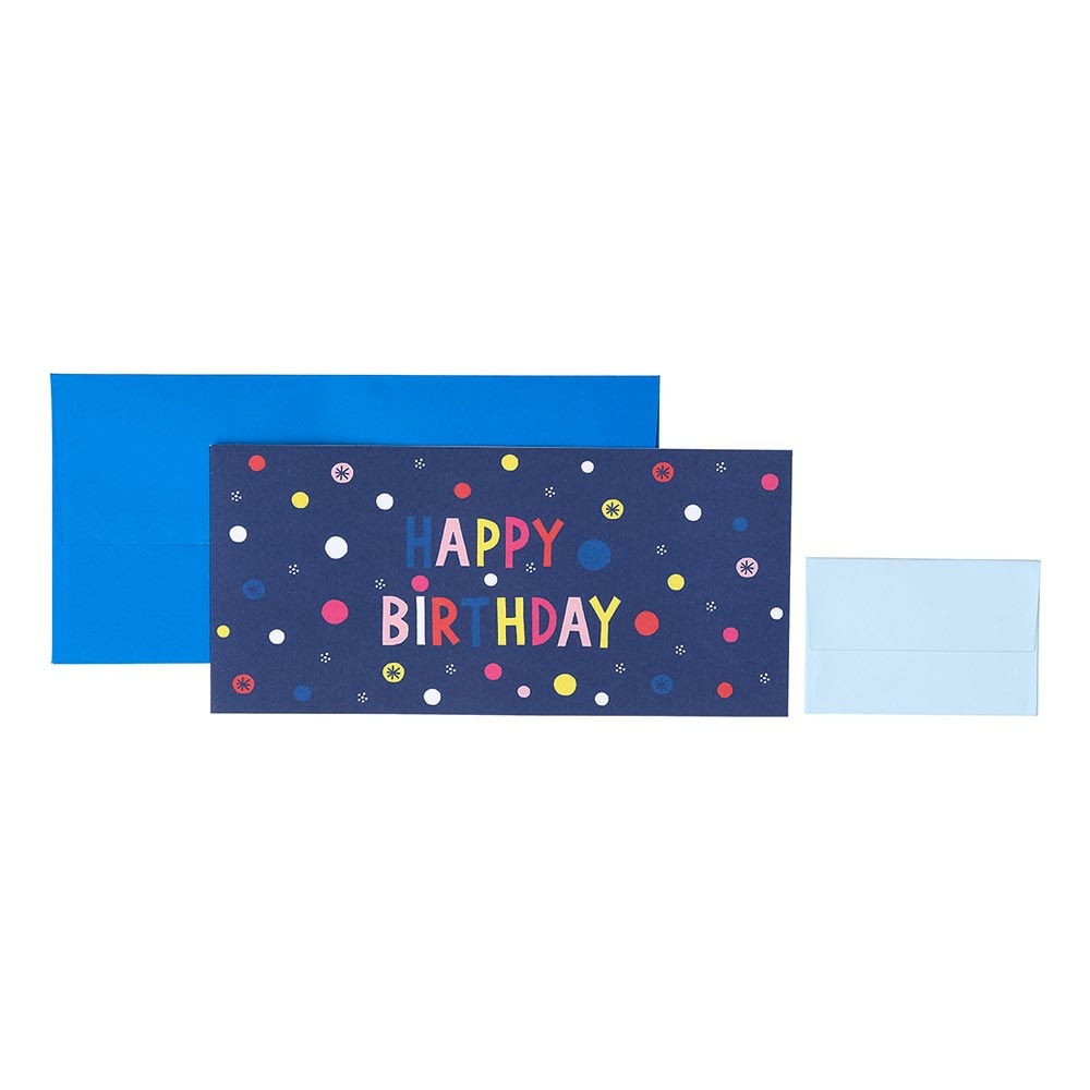 Geschenkkarte „Benoni“ 11x23cm blau dunkel