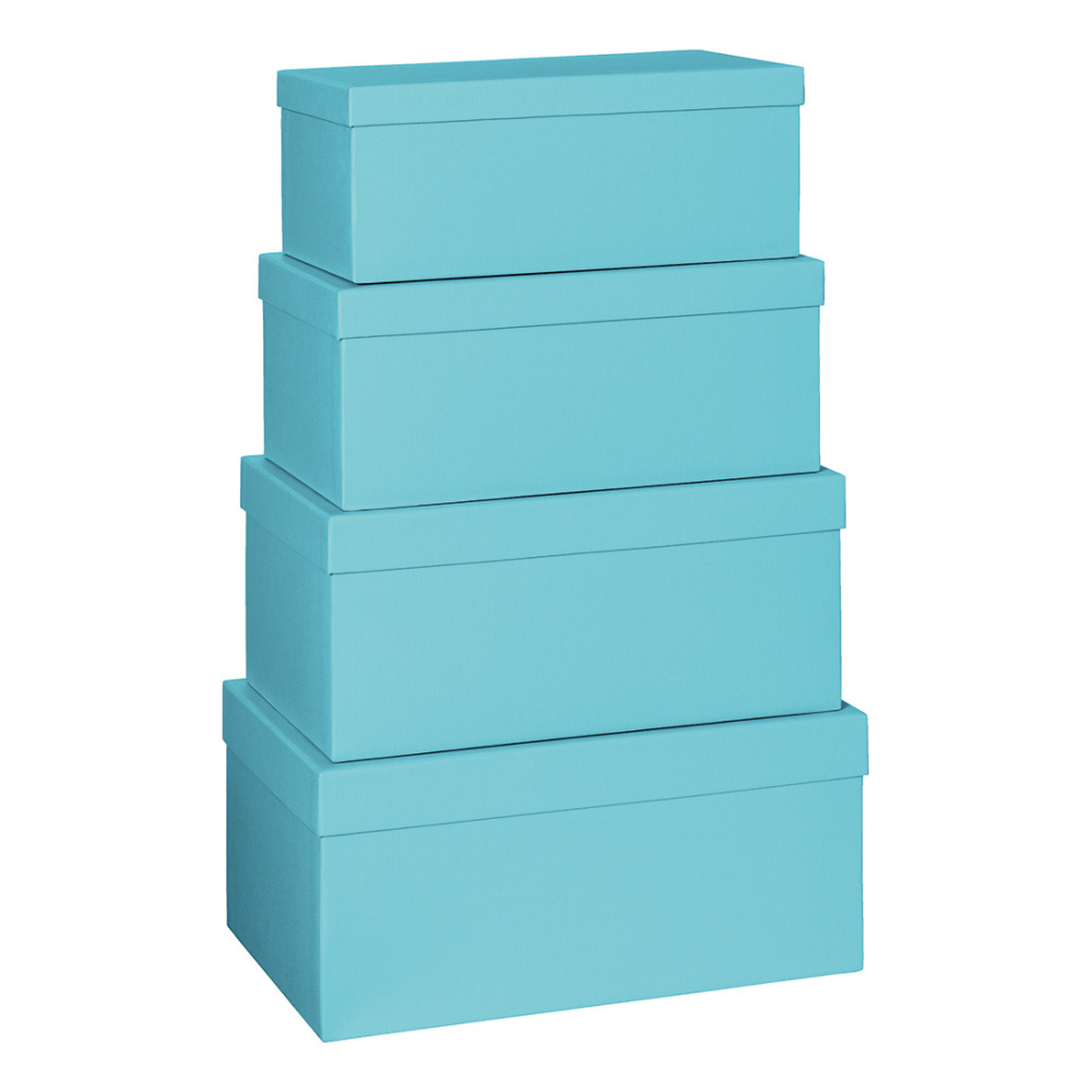 Geschenkboxen 4er Set „One Colour“ blau hell