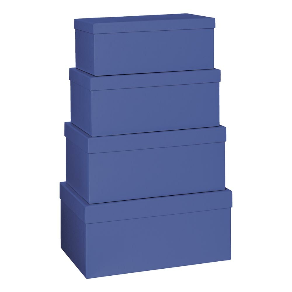 Gift boxes 4-part set „One Colour“ blau dunkel 