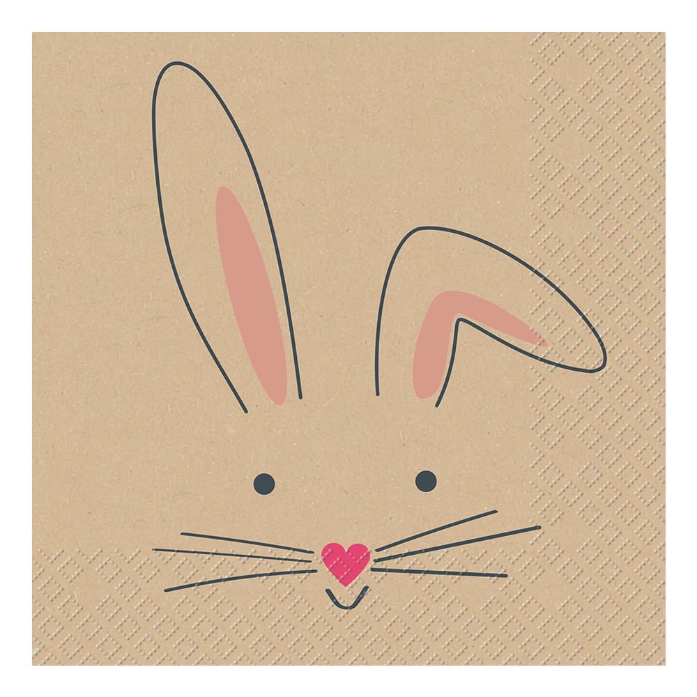 Serviette „Bunny“ 33x33cm pink