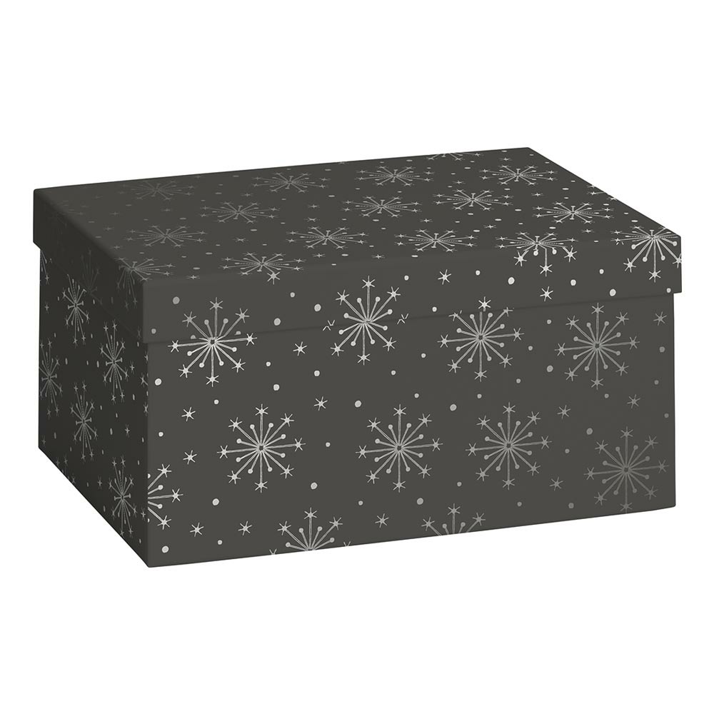 Boîte cadeau "Nieve" 16,5x24x12cm gris foncé