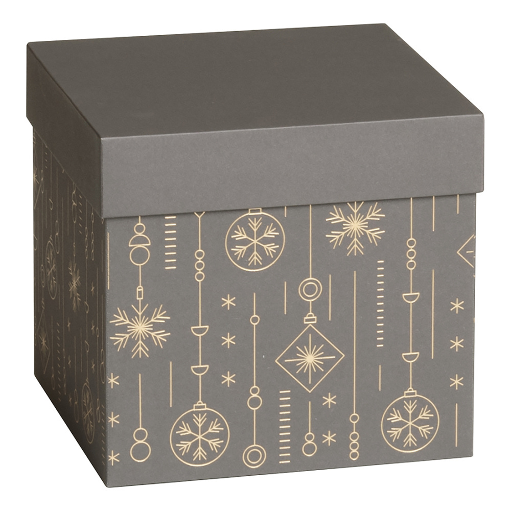 Geschenkbox „Eloise“ 13,5 x 13,5 x 12,5 cm grau dunkel