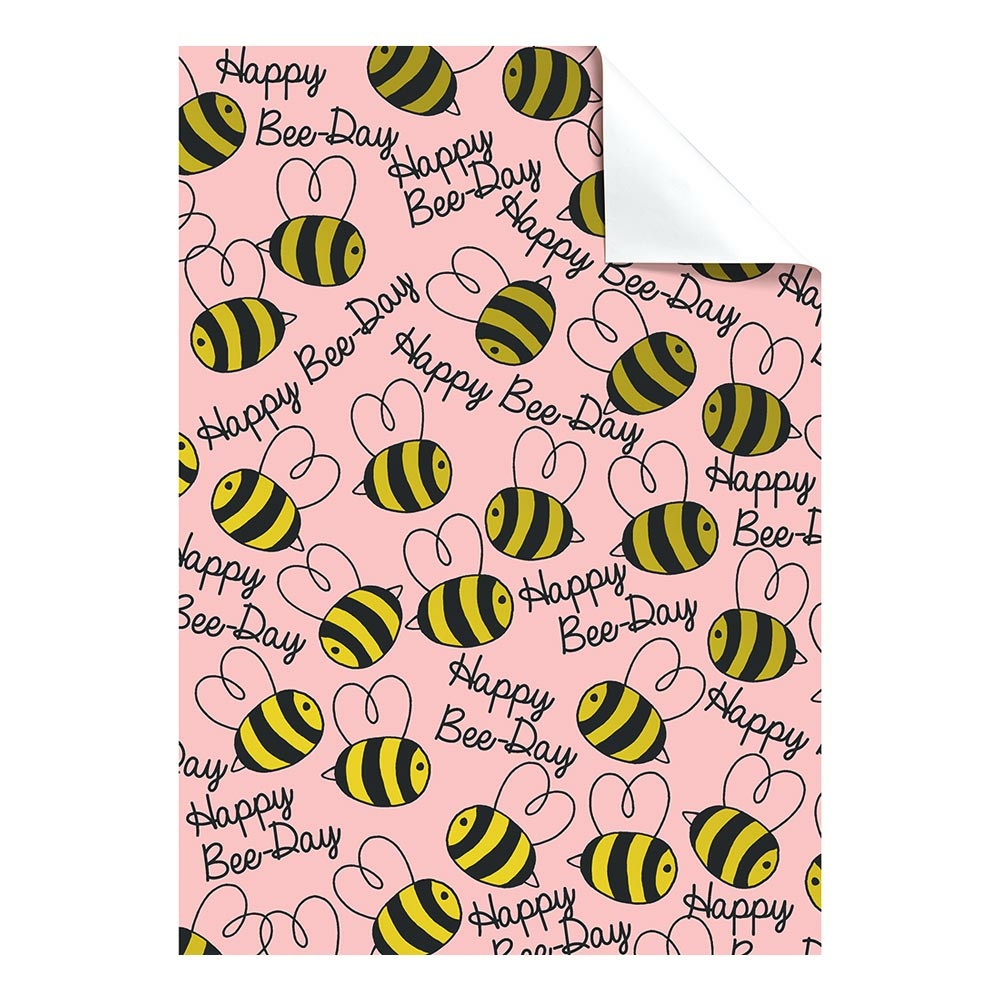 Geschenpapier-Bogen „Bee“ 50x70cm rosa